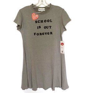 WILDFOX Short Sleeve Gray Dress. School Is Out